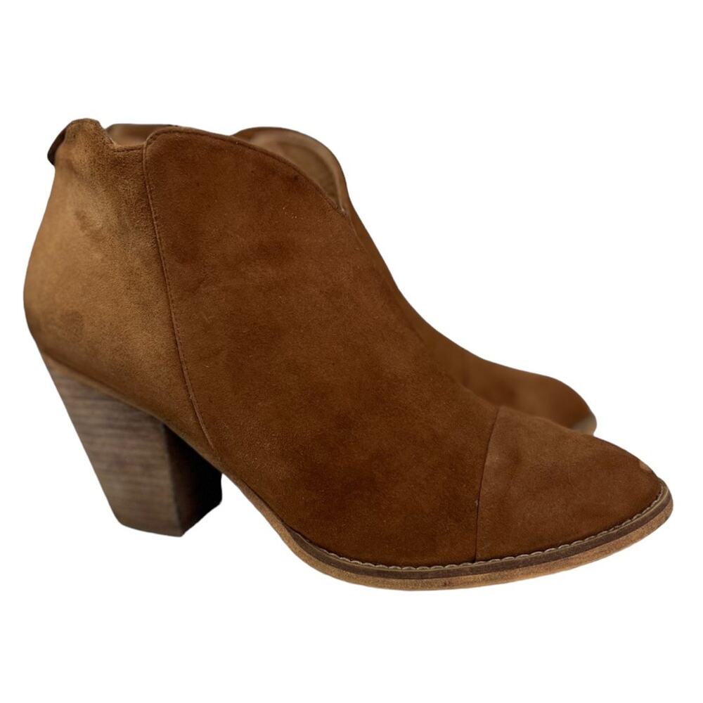SUSINA Ankle Boots Women's Size 10M Brown Stevie Lea Cap Toe Western Boho